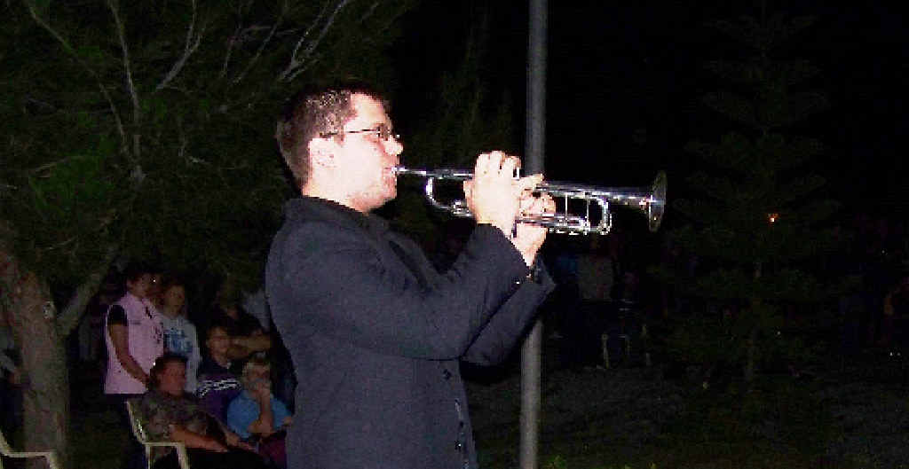 DAWN DUTY: Bugler David Covey plays the Last Post at the Gracemere dawn service. DAWN DUTY: Bugler David Covey plays the Last Post at the Gracemere dawn service.